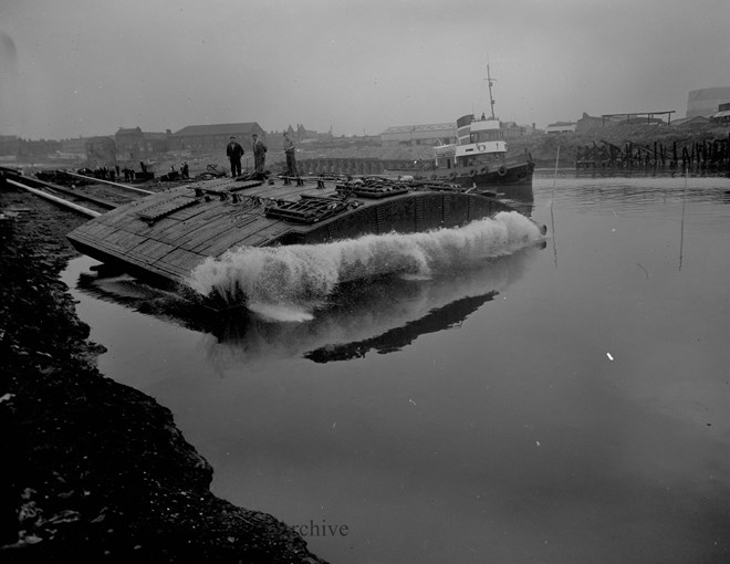 Launching of Hartlepool Dock Gates