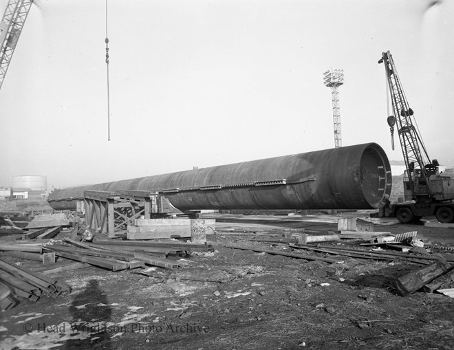210 ft sea leg being prepared for launching