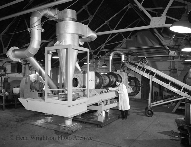 dryer in heat transfer shed by river