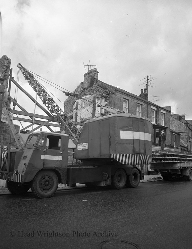 Filligree Girders being lifted into position at Barnard Castle    D.Shields