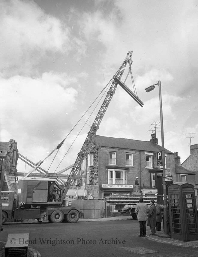 Filligree Girders being lifted into position at Barnard Castle    D.Shields