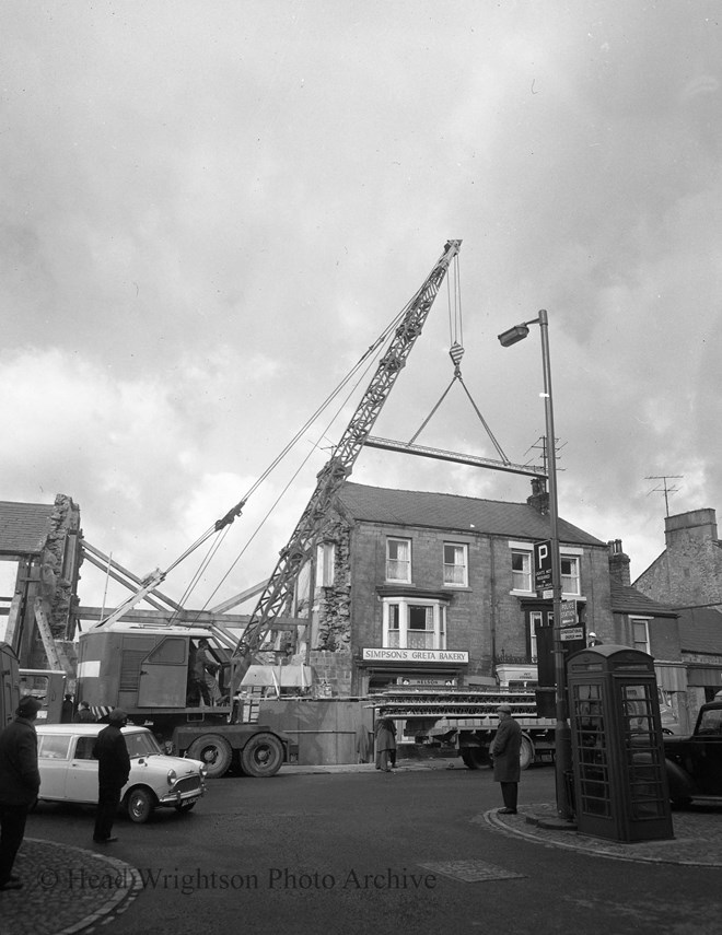 Filligree Girders being lifted into position at Barnard Castle    D.Shields