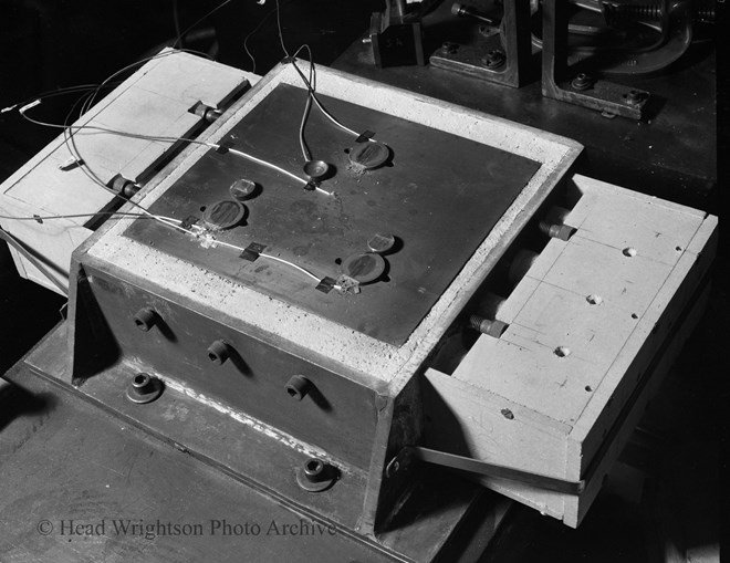 Inside of graphite friction rig