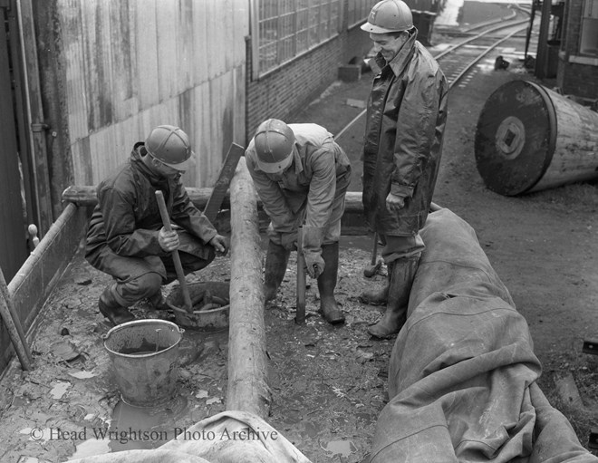 Sampling sinter mud  C.O. Beale