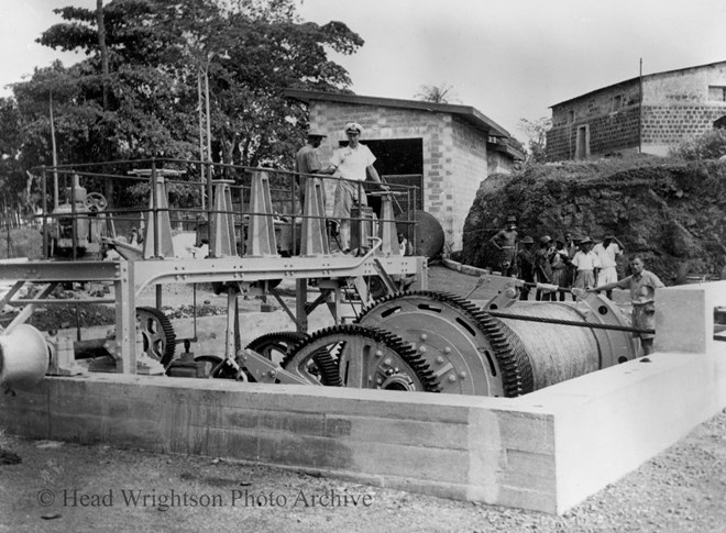 copies of ship on slipway & slipway winch