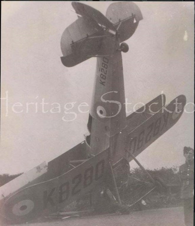 This Hawker Fury was not 608 Squadron but crashed at Thornaby Aerodrome.