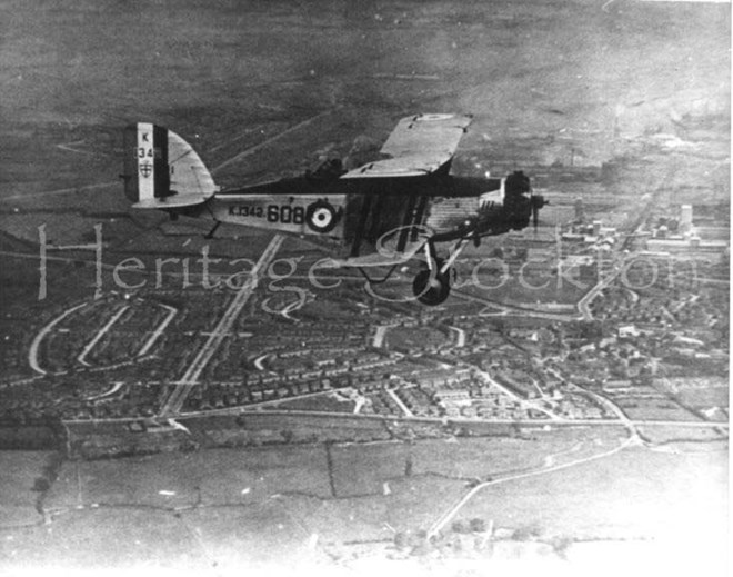 Westland Wapiti flying over Billingham