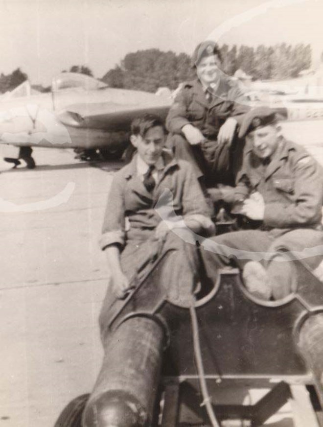 Unknown airmen from 608 Squadron in RAF Tangmere 1953