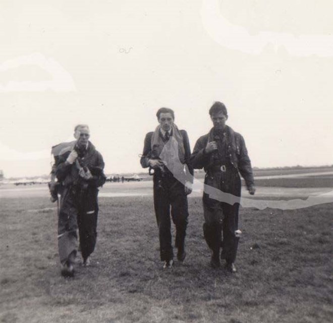 608 Squadron RAF Tangmere 1953 
Squadron Leader George Martin on the right. Others unknown.