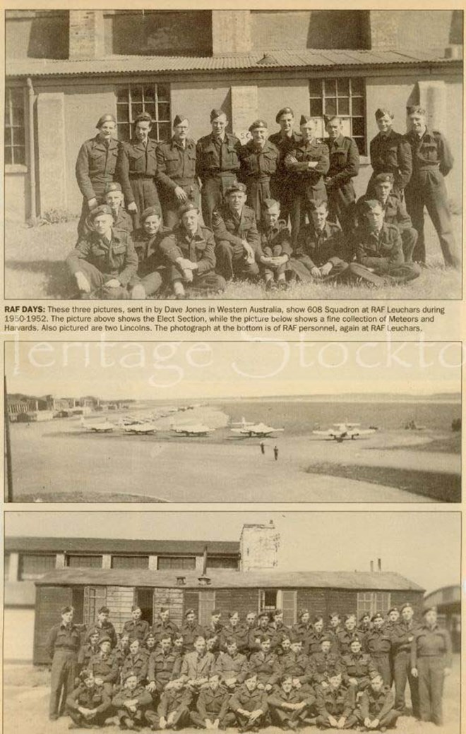 608 Squadron at RAF Leuchars 1950-1952. Cuttings from Evening Gazette. Copyright Evening Gazette