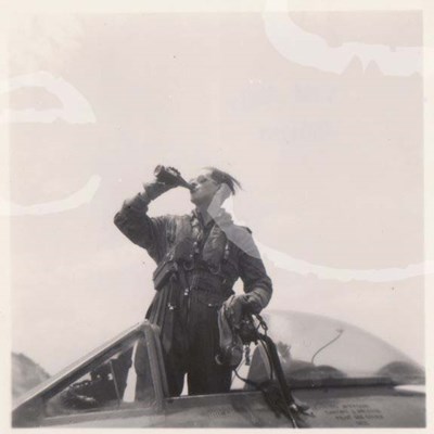 Vampire pilot at Gibraltar 1955