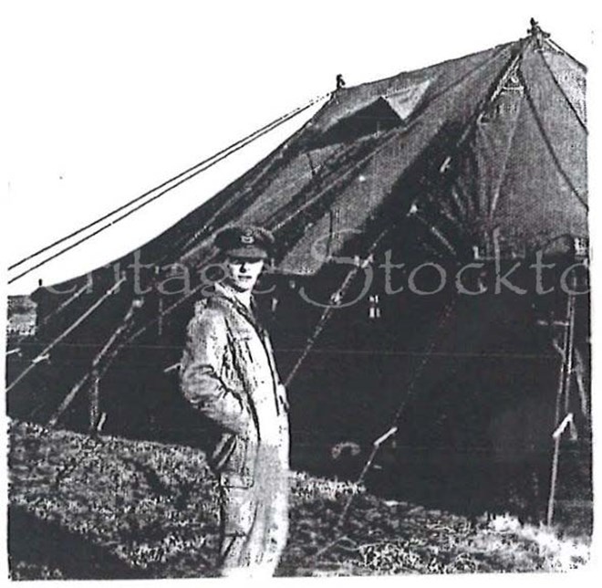 Unknown 608 Squadron pilot at an RAF camp