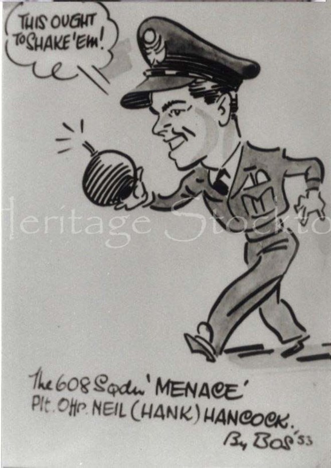 Caricature of Neil Hancock by 'Bos' 1953