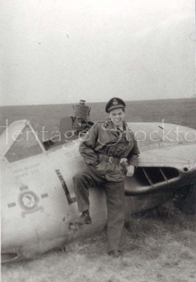 Neil Hancock at RAF Ouston after colliding with VZ 838 27 March 1954